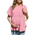 thumbnail image 1 of Liquidation d'Économies d'Été! Tunique à Manches Courtes à Col Rond pour Femmes Enceintes, Blouse Décontractée de Printemps Été, Chemise de Maternité Confortable et Tendance pour le Quotidien Liquidation Ventes Aujourd'hui Aubaines Prime, 1 of 8