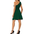 thumbnail image 3 of INSPIRE CHIC Robe pour Femme Nœud une Épaule Sans Bretelles Ligne A Évasée Robe de Soirée avec Poches TP Vert Foncé, 3 of 6