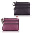 thumbnail image 1 of HLONK Men Leather Coin Purse Card Wallet Clutch Double Zipper Small Change Bag, 1 of 11