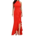 thumbnail image 1 of zanvin Robes d'Invitée de Mariage pour Femmes, Mode Femmes Été Décontracté Couleur Unie Col Rond Sans Manches Robe Robe de Soirée, 1 of 4