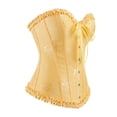thumbnail image 4 of Haut Corset à Volants pour Femmes, Gaine Florale, Bustier à Armatures, Shapewear, Overbust, Fête, Corsets Rehausseur pour Robe, Or, TTG, 4 of 6