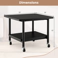 thumbnail image 3 of Gymax Support d'Imprimante avec Rangement sous le Bureau Table d'Imprimante avec 4 Roues Noir, 3 of 10