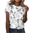 thumbnail image 2 of Économies de Printemps! CEHVOM T-Shirts Graphiques Floraux pour Femmes, T-Shirt à Manches Courtes Imprimé Paysage Floral Boho pour Femmes, Col Rond Décontracté Ample d'Été, T-Shirts Boho Basiques Confortables 2023, 2 of 5