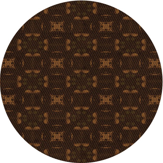 Ahgly Company Machine Washable Indoor Round Transitional Dark Bronze Brown Area Rugs, 8' Round