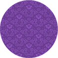 thumbnail image 1 of Ahgly Company Machine Washable Indoor Round Transitional Bright Purple Area Rugs, 7' Round, 1 of 7
