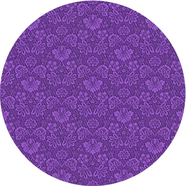 Ahgly Company Machine Washable Indoor Round Transitional Bright Purple Area Rugs, 7' Round