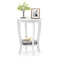 thumbnail image 1 of Costway 2-Tier End Table 18" Round Compact Sofa Side Nightstand with Storage Shelf White, 1 of 9