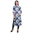 thumbnail image 1 of Bimba Kurti Imprimé Manches 3/4 Tenue d'Été Tunique Droite pour Femmes, 1 of 6