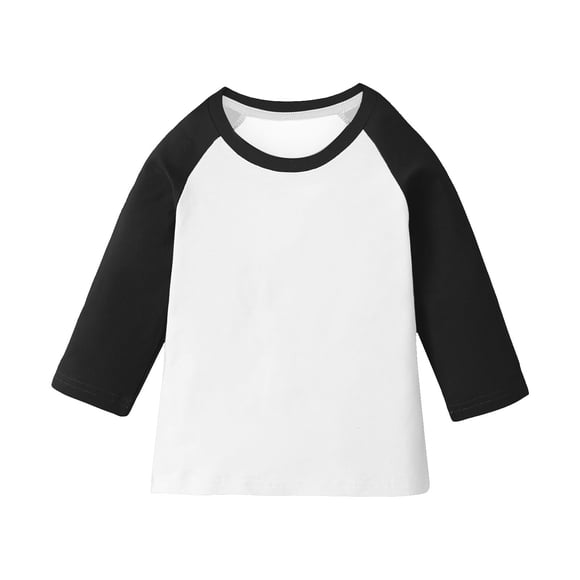Lovzfmll Boys' & Girls' Casual Baseball Tee, Solid Color Raglan 3/4 Sleeve Crewneck for Kids, Short Sleeve Style, Perfect for Sports and Play for Little Girls 7 Years