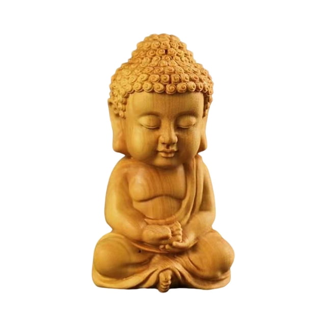 Abbracc Handcrafted Buddha Statue Sakyamuni Statue Miniature Monk Figure Home Decoration A
