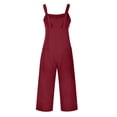 thumbnail image 4 of B91xZ Salopettes Grande Taille pour Femmes, Combinaisons Amples à Bretelles Réglables avec Poches, Vin TTG, 4 of 5