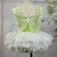 thumbnail image 5 of XDZJLR Girls Rompers Kids Summer Solid Color Suspender Dance Training Dress Children's Performance Puffy Dress Outfit Green 3-4 Years, 5 of 5