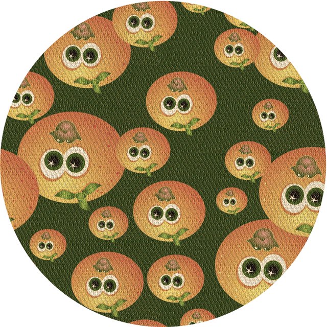 Ahgly Tapis Rond Lavable en Machine Intérieur Caramel Brun Transitionnel, 7 Pieds Rond