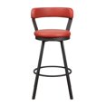 thumbnail image 4 of Lexicon Appert Chaise Pivotante en Métal Hauteur Pub en Argent Moucheté/rouge (Ensemble de 2), 4 of 8