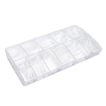 ANGGREK Pointes d'Ongles Courbes, 500 Pcs Pointes d'Ongles Artificielles Longues Extensions d'Ongles Transparentes