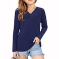 thumbnail image 1 of vdgthytj Toddler Boys Girls Long Sleeve T-Shirts Kids V Neck Solid Color Color Basic Tops Fall Spring Outfit Blouse, 1 of 5