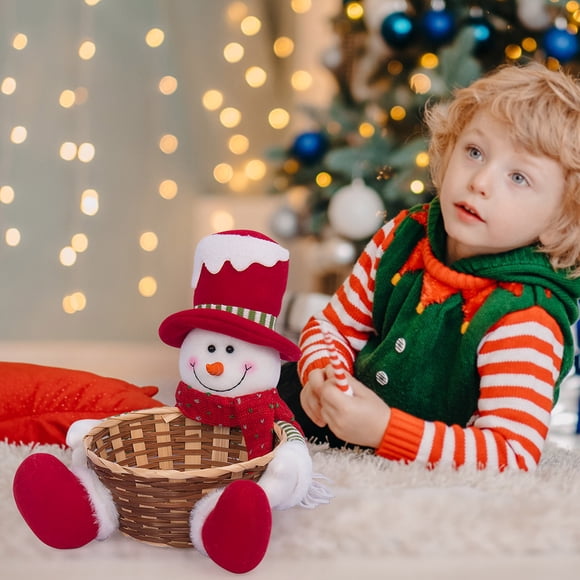 Cqxid Desktop Ornament Under $10 Candy Basket Santa Snowman Basket Desktop Ornaments Christmas Decorations