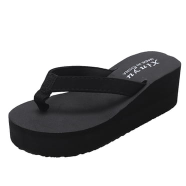 yulier Women's Platform Wedge Flip Flops Summer Beach Comfortable Arch Support Thong Sandals Beach Slippers