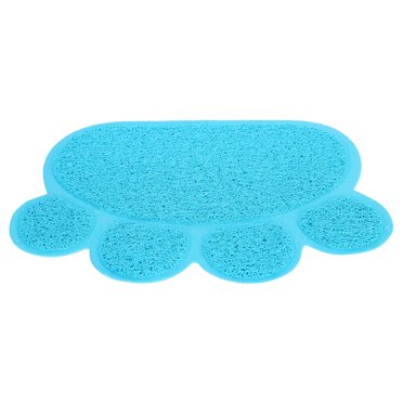 Tapis de Litière pour Chat, Tapis de Bac à Litière Antidérapant en Forme de Patte pour Chiens pour Petits Animaux pour Chats Bleu Ciel,Vert