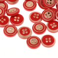 thumbnail image 3 of 100 Boutons en Bois Boutons d'Artisanat Ensemble de Boutons en Bois Boutons Mode avec 4 Trous 14 mm Rouge, 3 of 7