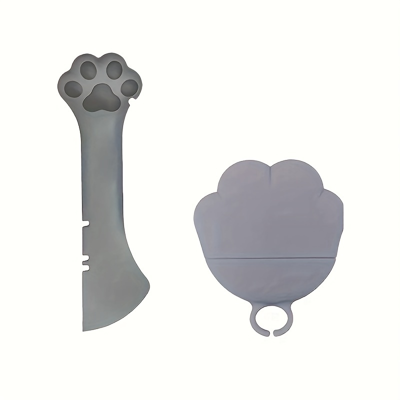 MesaSe Cat Paw Shaped Silicone Cat Food Can Cover With 1pc Multifunctional Pet Can Opener Cat Food Spoon  Easy To Clean Pet Tableware ZZZ