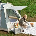 thumbnail image 4 of Graflsoa Quick-Setup Family Camping Tent with UV Protection, Portable for Outdoor Adventures, 210x210x142cm, 3-4 Person, Silver-Coated Oxford Cloth, Mist Gray, 4 of 6