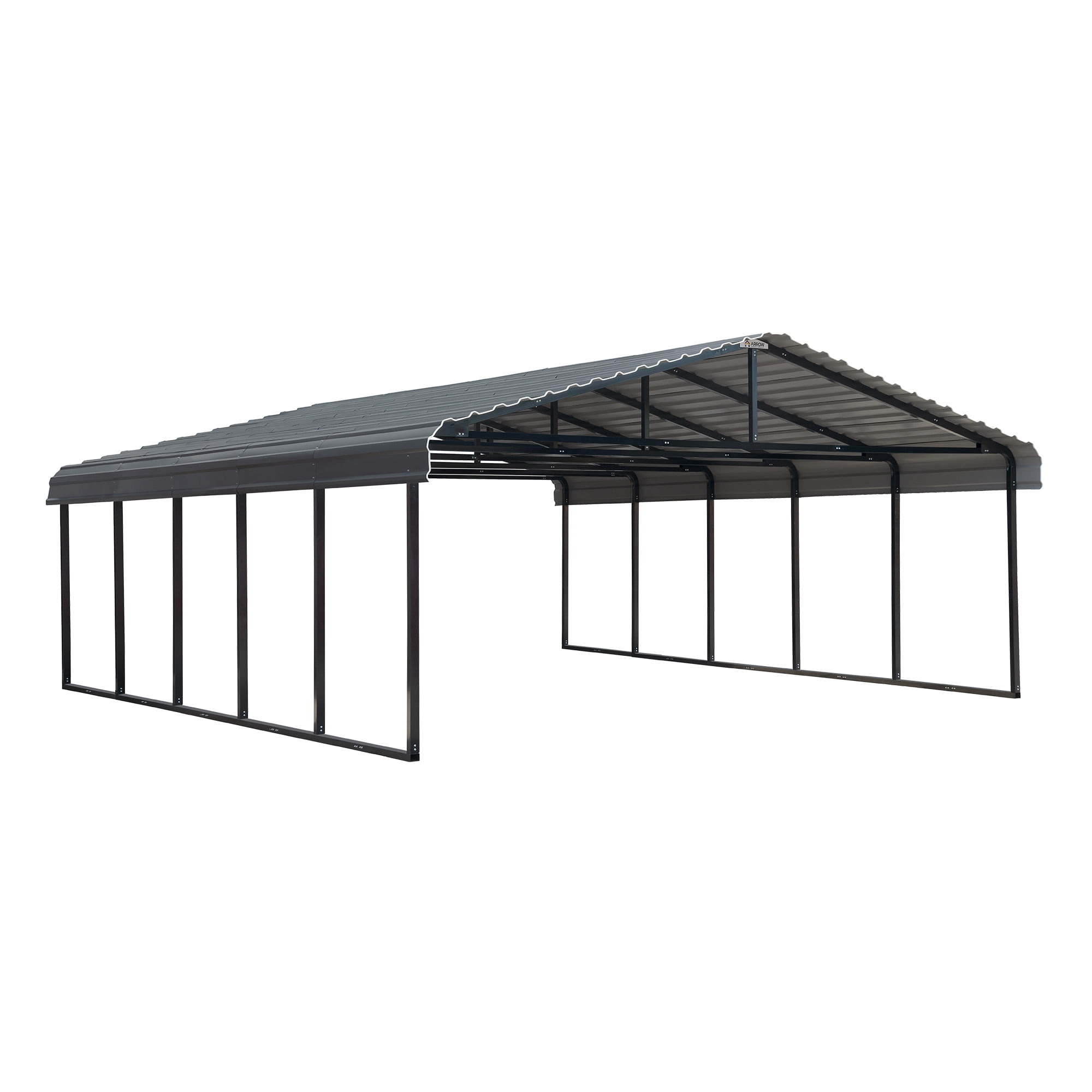 Arrow Carport 20 x 24 x 7 - Charbon