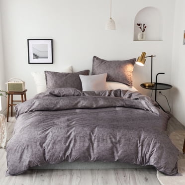 XYAIYT Soft Washed Microfiber Duvet Cover Set with Button Closure Includes 2 Pillowcases and Corner Ties for All Season Relaxed Skin Friendly and Easy Care for Softness
