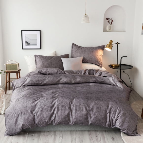 Duvet Cover Set with Buttons Closure Soft Washed Microfiber Bedding Comforter Cover with 2 Pillowcases for All Season Twin Size Gray