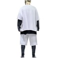 thumbnail image 4 of Mikilon Tenues Tendance pour Hommes Ensemble 2 Pcs Manches Courtes Col Rond Blouse/chemise Mode Décontractée Couleur Unie Manches Courtes Blouses Chemises Ensembles Blanc m, 4 of 7