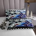 thumbnail image 3 of Go Kart Bedspread Set Karting Race Cars Coverlet Set,Blue Camouflage Quilt Set Queen,Racing Extreme Sport Quilted Abstract Camo Room Decor, 3 of 3