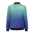 thumbnail image 5 of Swstbby Liquidation d'Économies d'Automne! Vestes d'Automne pour Femmes, Chandail à Manches Longues Ample pour Femmes avec Fermeture Éclair, Veste Décontractée en Grosse Maille Style Baseball Bleu P, 5 of 5