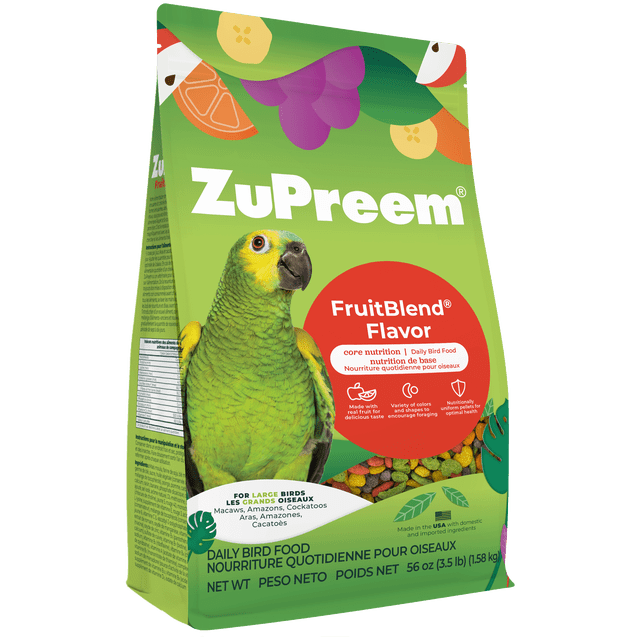 Zupreem FruitBlend Flavor Food for Large Birds 907G Resealable Bag