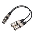 thumbnail image 4 of 3Pin XLR Female to Dual 2 Male Y Splitter 30cm Adapter Cable Wire (Black), 4 of 6