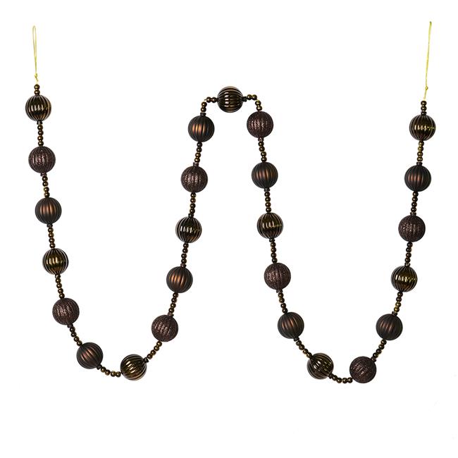 Vickerman M183575 Guirlande à Rayures Chocolat 6 Pieds
