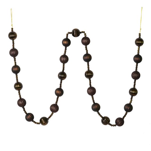 Vickerman M183575 Guirlande à Rayures Chocolat 6 Pieds