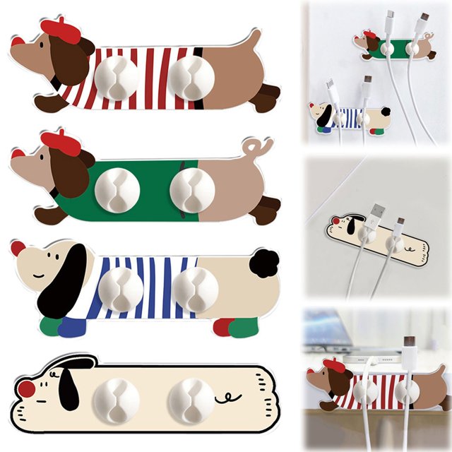 Puppy Cable Sorting Station Wire Sorting Artifact Wire Fixing Clamp Cute Hanging Data Cable Fixing Device
