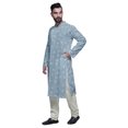 thumbnail image 2 of Atasi Kurta Pyjama de Fête pour Hommes Col Mandarin Manches Longues Kurta Pyjama Ethnique, 2 of 5