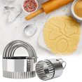 thumbnail image 3 of 5 Pcs/Set Biscuit Cutter Non Stick Anti-rust Stainless Steel Round Cookie Cutter Set for Kitchen, 3 of 7