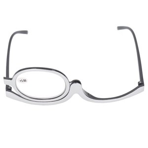 Magnifying Makeup Glasses, Single Flip Up Lens Cosmetic Women Reading Glasses with Eyeglass Case 180 Degree Rotation Cosmetic Glasses Eyeglasses for Makeup Performance Party