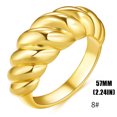thumbnail image 3 of EGNMCR Bagues Nouvelle Bague Filetée Hommes Femmes Bagues Couple Bague Rétro Plaquée Or Bague Mode, 3 of 4