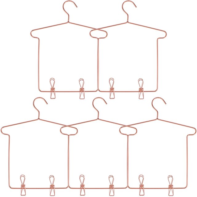 Miangastore Rose Gold Baby Clothes Hangers with Clips for Doll Clothes Storage and Display 18 Inch Dolls