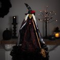 thumbnail image 3 of Northlight Spooky Witch with Broom Halloween Figure - 18", 3 of 6