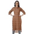thumbnail image 1 of Moomaya Tunique en Coton à Manches Retroussables pour Femmes Kurti Imprimé Longueur Genou Kurta d'Été, 1 of 6