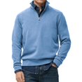 thumbnail image 1 of Migroa Essential Men's Quarter-Zip Sweatshirt -Solid Color Stand-Up Collar Design, Multiple Color Options, Premium Casual Wear Under $20, Blue M, 1 of 4