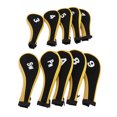 thumbnail image 3 of Iron Head Cover Set, 10 Pcs Protective Printed Numbers  Club Headcovers  For Entertainment Yellow,White,Green White,Black Orange, 3 of 8