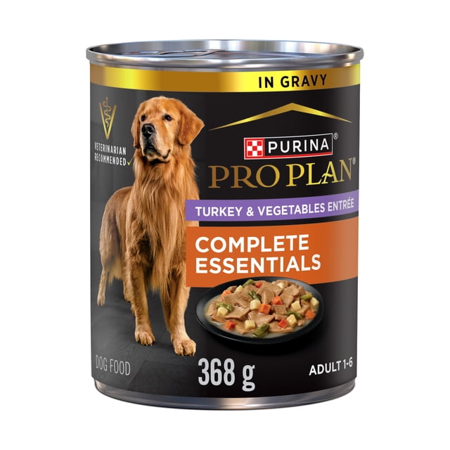 Purina Pro Plan L'essentiel complet Turquie & Légumes Entrée Slices à Gravy, Nourriture pour chiens mouillés 368 g