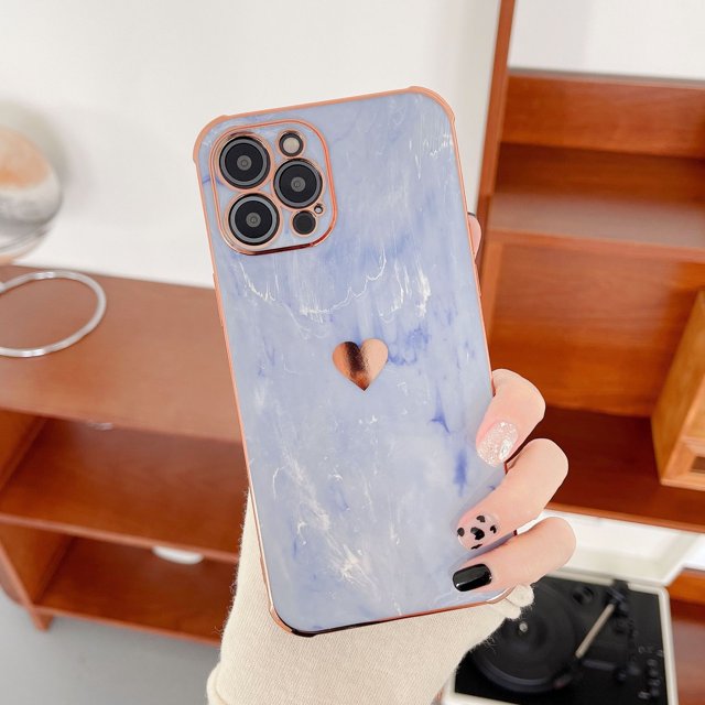 Luxury Shockproof Plating Soft Case For iPhone 13 12 11 Pro Max XS XR X R 8 7 Plus iPhone12 12Pro iPhone11 Marble Texture Covers