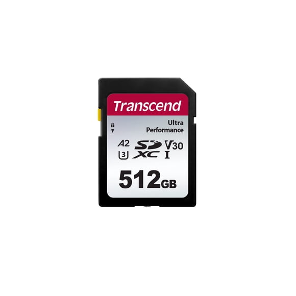 Transcend TS512GSDC340S-E SD Card, 512 GB, UHS-I, U3, V30, A2, Ultra Performance (Maximum Transfer Rate of 160MB/s), Data Recovery Software Provided Free