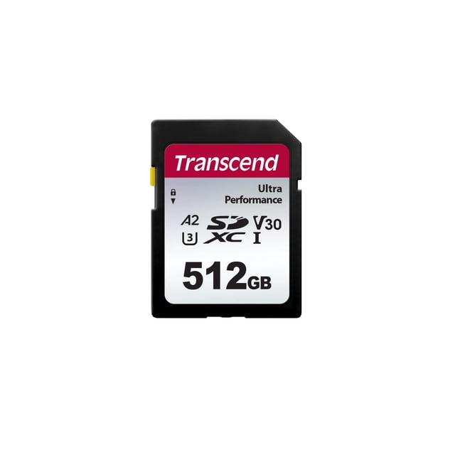 Transcend TS512GSDC340S-E SD Card, 512 GB, UHS-I, U3, V30, A2, Ultra Performance (Maximum Transfer Rate of 160MB/s), Data Recovery Software Provided Free